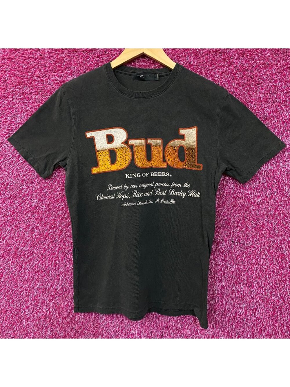 Junk Food Clothing Budweiser Bud King of Beers Women's Vintage Style Tee Small